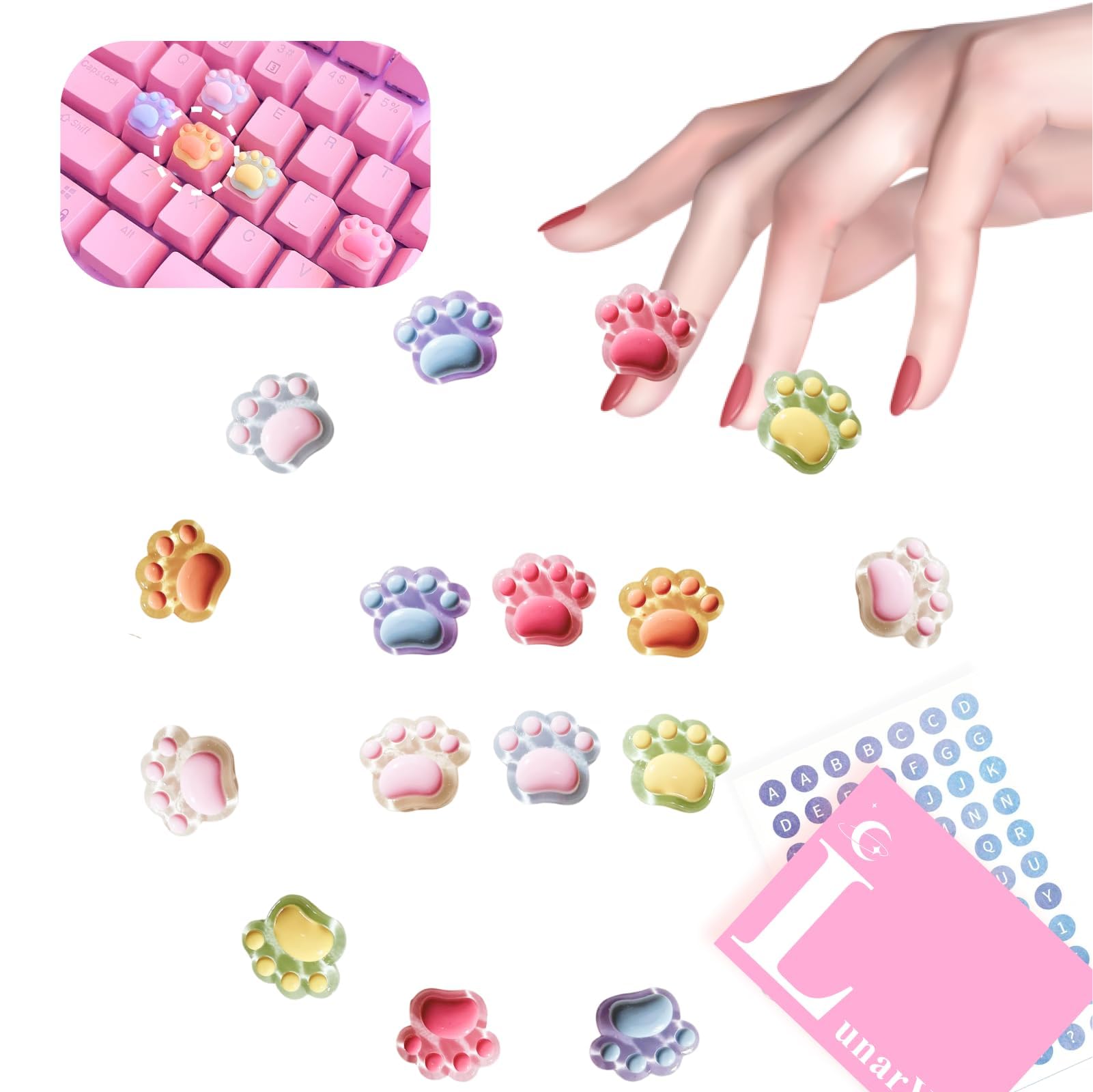 Nail Beauty Protection Stickers - Clear Comfortable Protection for Long Nails - Reusable Adhesive Keyboard Cover for Typing and Gaming for Laptop PC