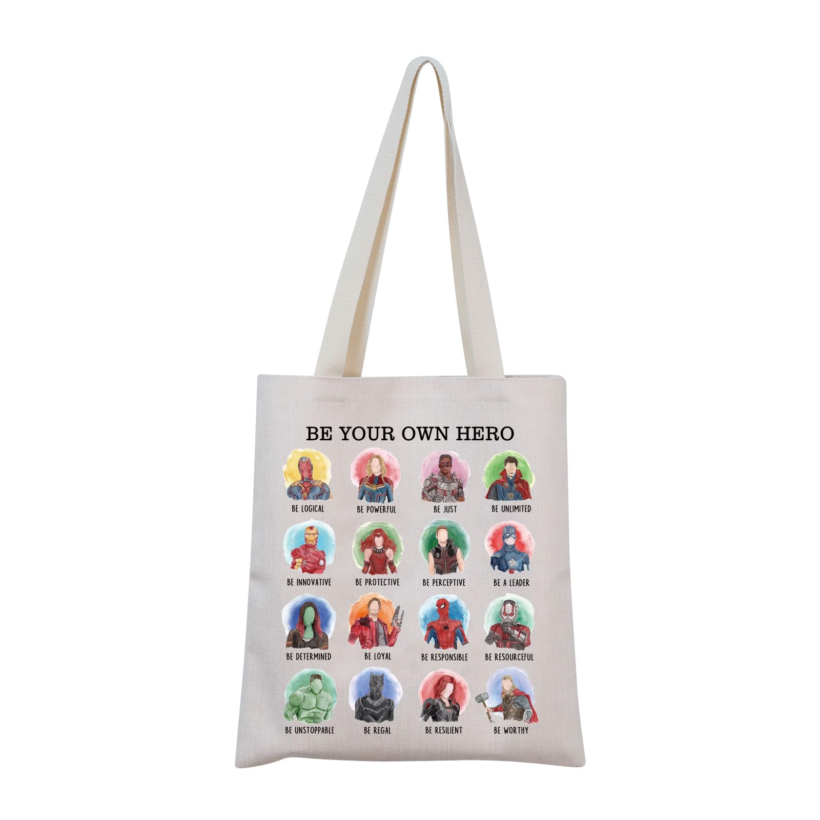 MNIGIU Superhero Fans Gift Superhero Merch Be Your own Hero Tote Bag Inspirational Gift for Women