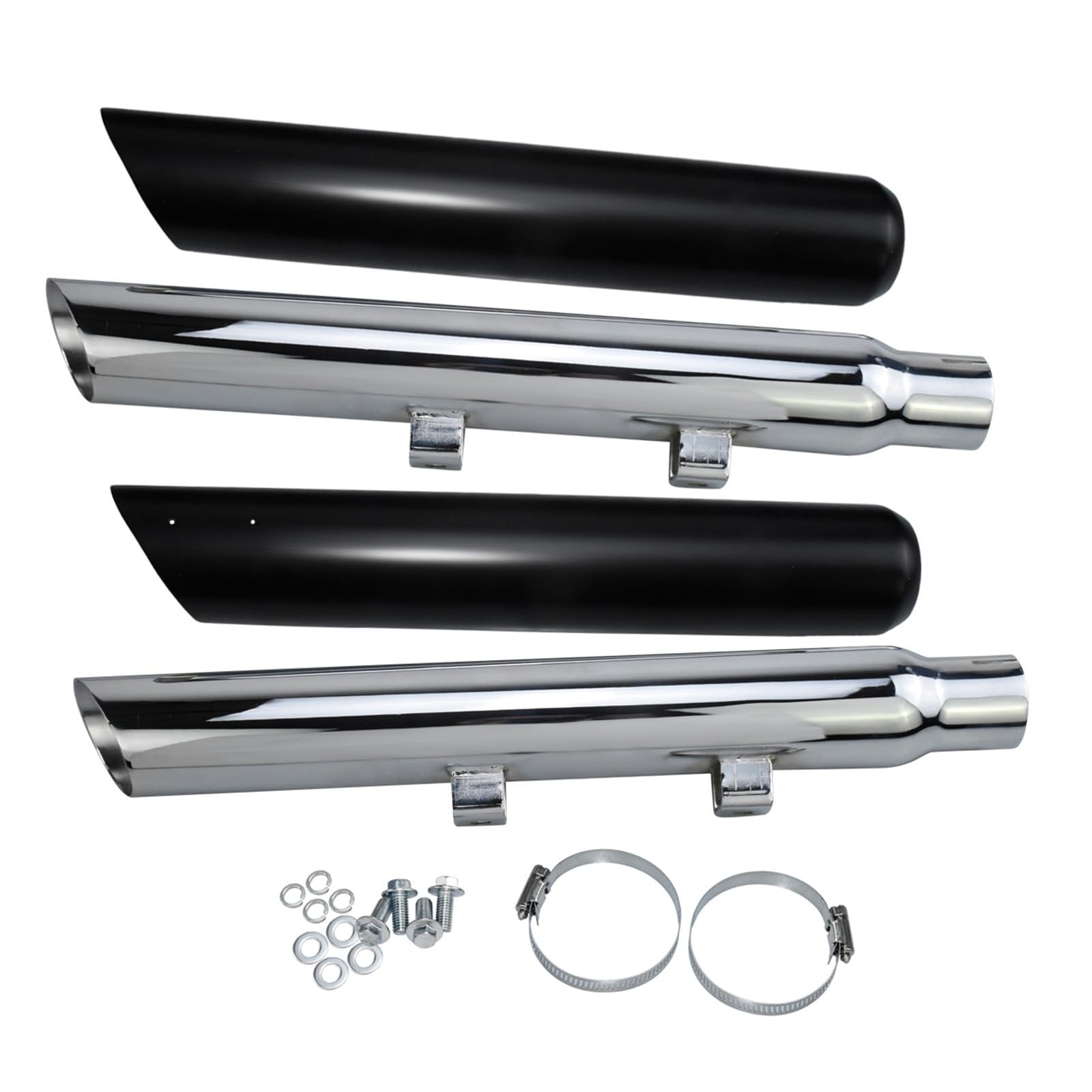Moto Per Harley Sportster 2014 2015 2016 2017 2018 2019 2020 Superlow - Silenziatori Di Scarico XL 1200T Shortshots Tubi Nero/cromato