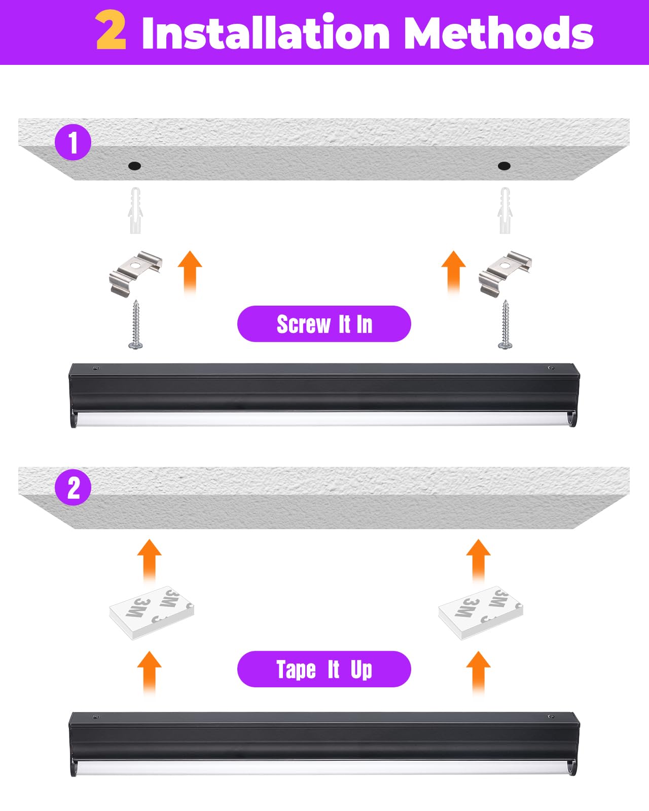 2 Tubes LED UV Anpro - Lumière Noire 385-400nm, Bande Fluorescente Incluse, USB