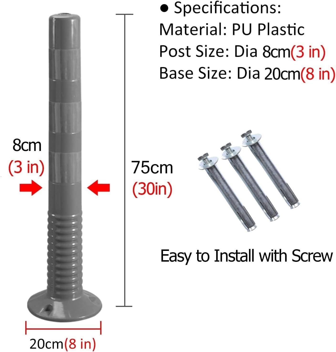 BYZOMU Flexible Traffic Delineator Posts Safety Cones, 30in Tall Plastic Commercial Parking Lot Traffic Barrier Cones with Reflective Band, Road Night Visual Bollard Pole(Green,6 Pack)