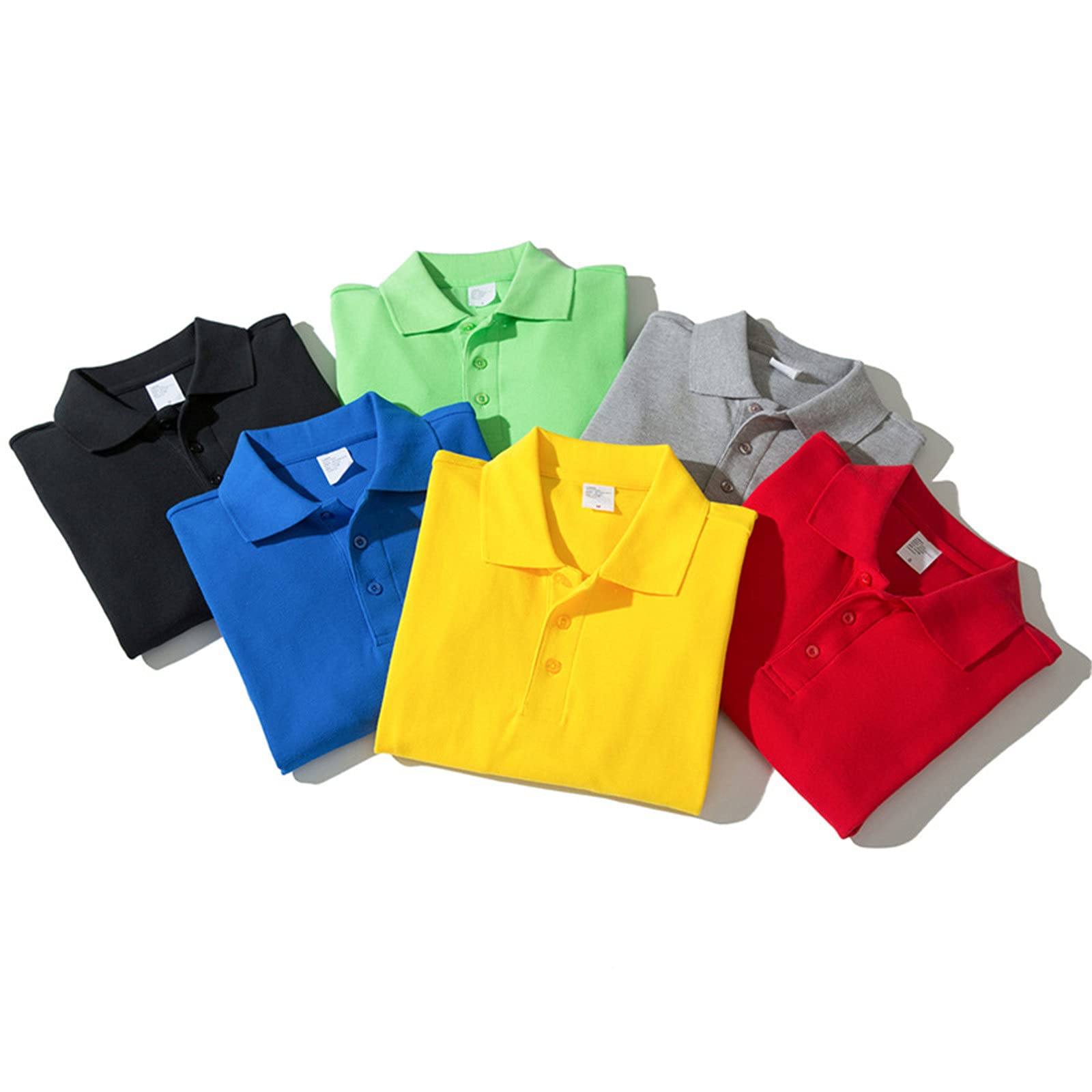 Herren-Poloshirt, langärmelig, einfarbig, für Frühling und Herbst, hellblau, XXL