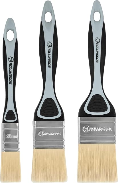 ROLLINGDOG Soft Paint Brushes Decorating Set- for Wall Paint, Furniture,DIY Detail Painting, ( 3 PC Pack, 20mm, 40mm, 50mm)