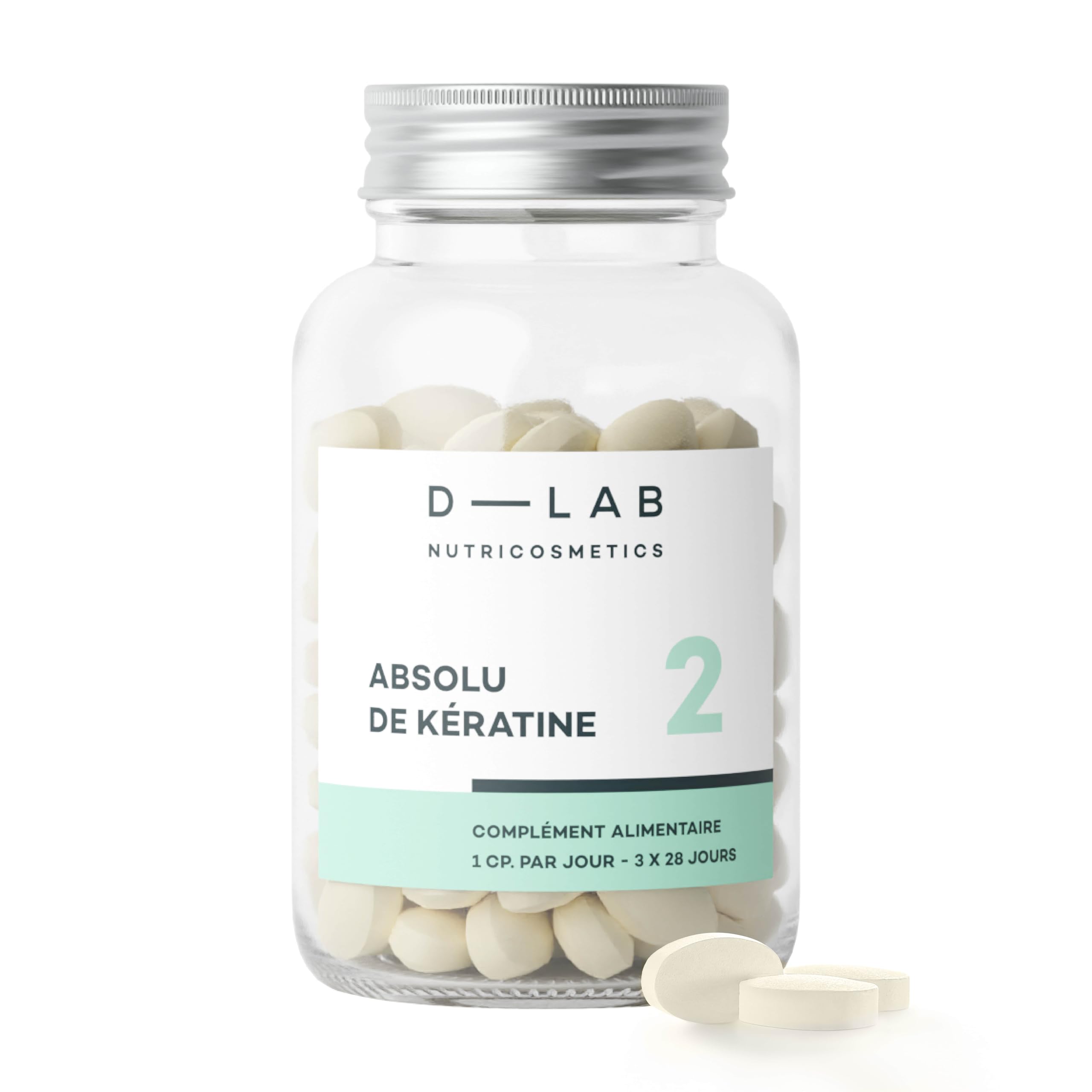 D-LAB Absolu de Kératine | 3 Mois de Complément Alimentaire Cheveux | Réduction de la Chute et Renforcement Capillaire, Cheveux Plus Épais et Brillants