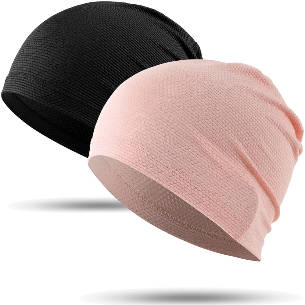 WTACTFUL Cooling Breathable Skull Cap Men Women, Sweat Wicking 1-2-4 Pack