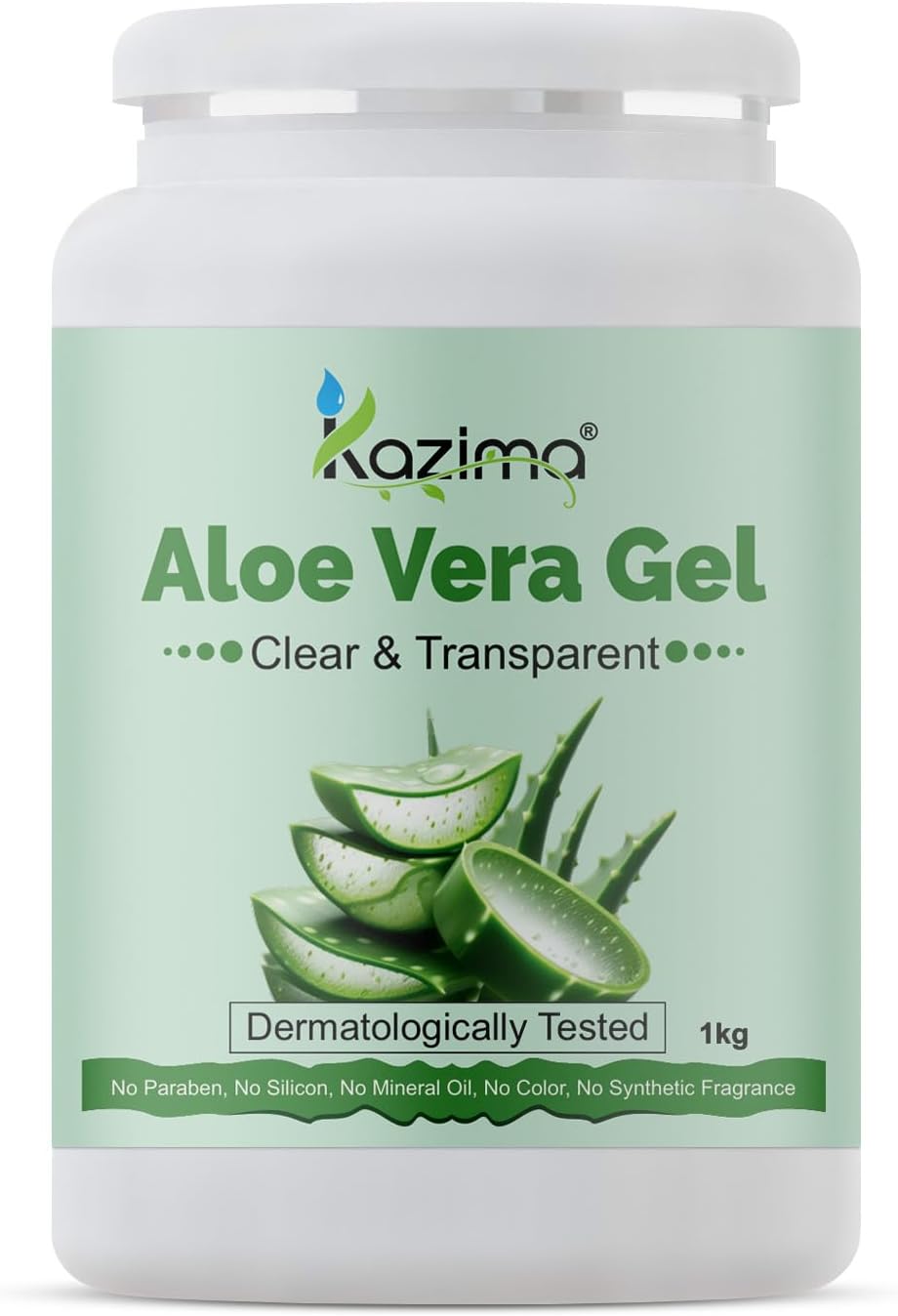 Pure Aloe Vera Gel for Skin and Hair, 1kg | Hydrates, Moisturizes & Soothes Irritated Skin | Pure & Natural Aloe Vera Gel for Face, Acne, Scars, Dark Circles & Sunburn