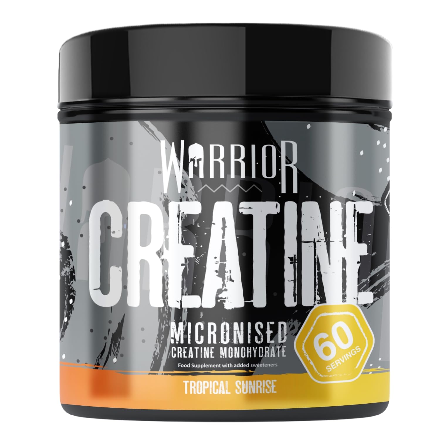 Warrior Creatine Monohydrate Powder 300g (60 Servings) – Pure Micronised Creatine Powder Supplement for Men & Women, Pre & Post Workout Strength, Muscle Growth & Recovery, Vegan – Tropical Sunrise