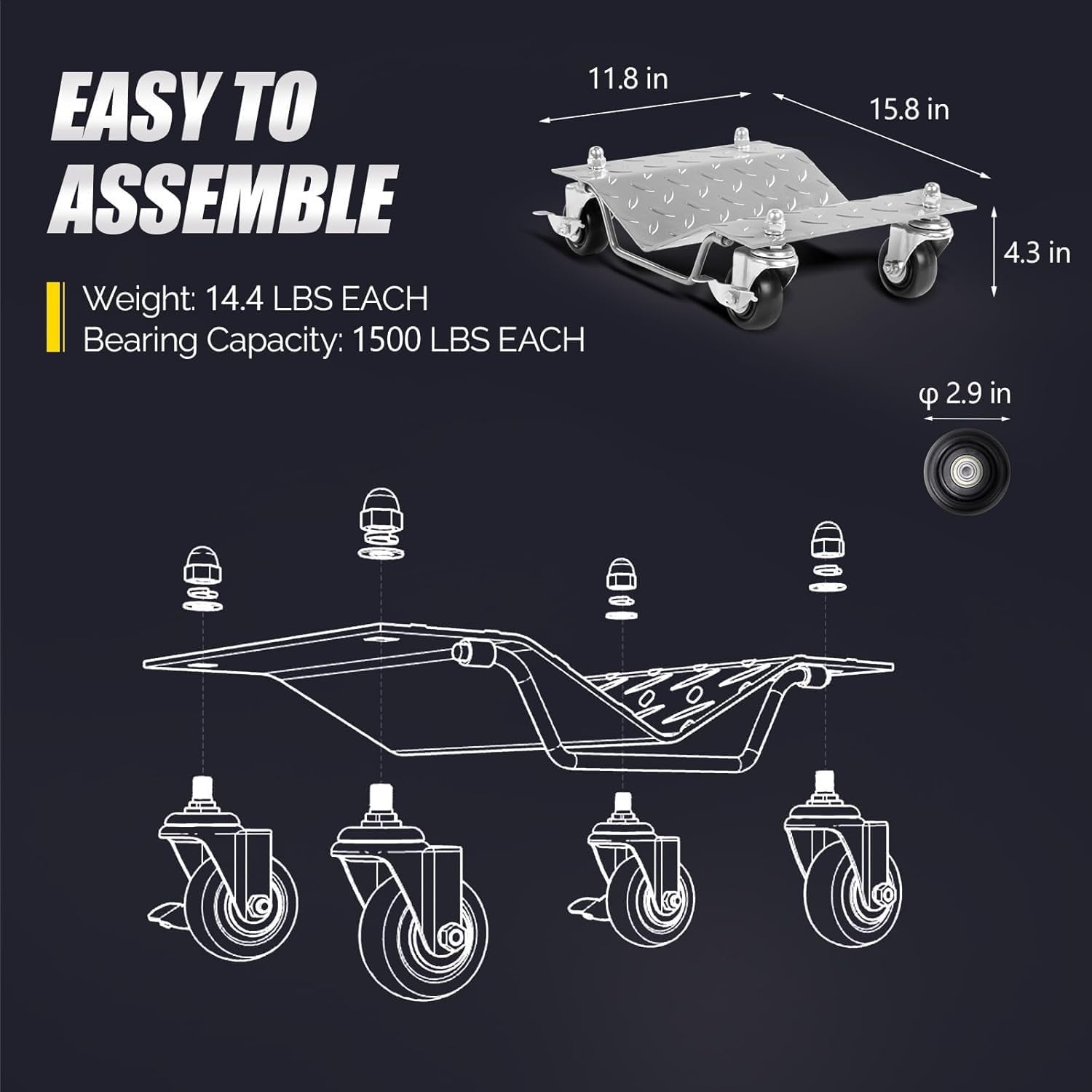 Rangierhilfe Auto Motorrad 2 STK, Rad Rangierheber Set, Reifenheber pkw | und Zuggerät für Materialtransport, Industrie & Forschung – Vielseitig einsetzbar