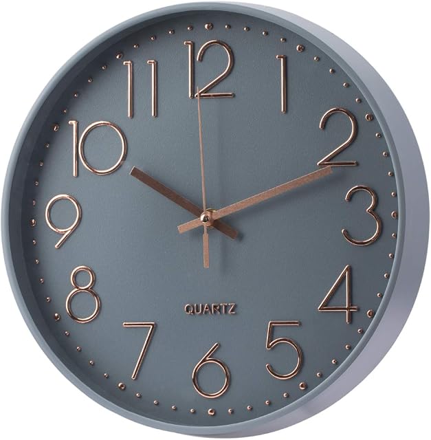 Wall Clock Battery Operated Silent Non-ticking Wall Clock 12 Inch Modern Quartz Design Decorative Indoor Kitchen Office