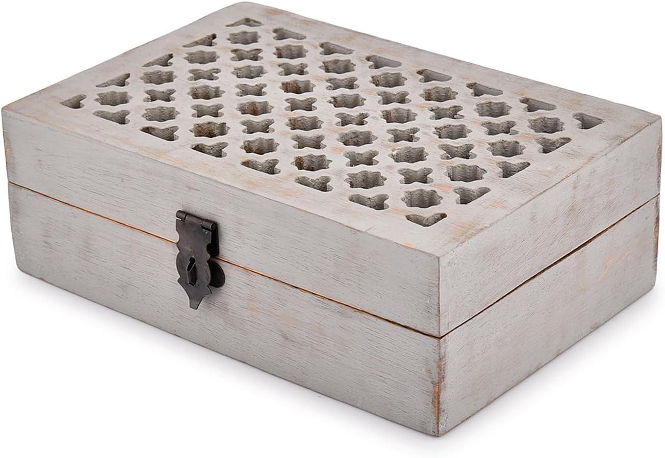 Amazon.com: Juvale Small Wooden Decorative Box with Hinged Lid and ...