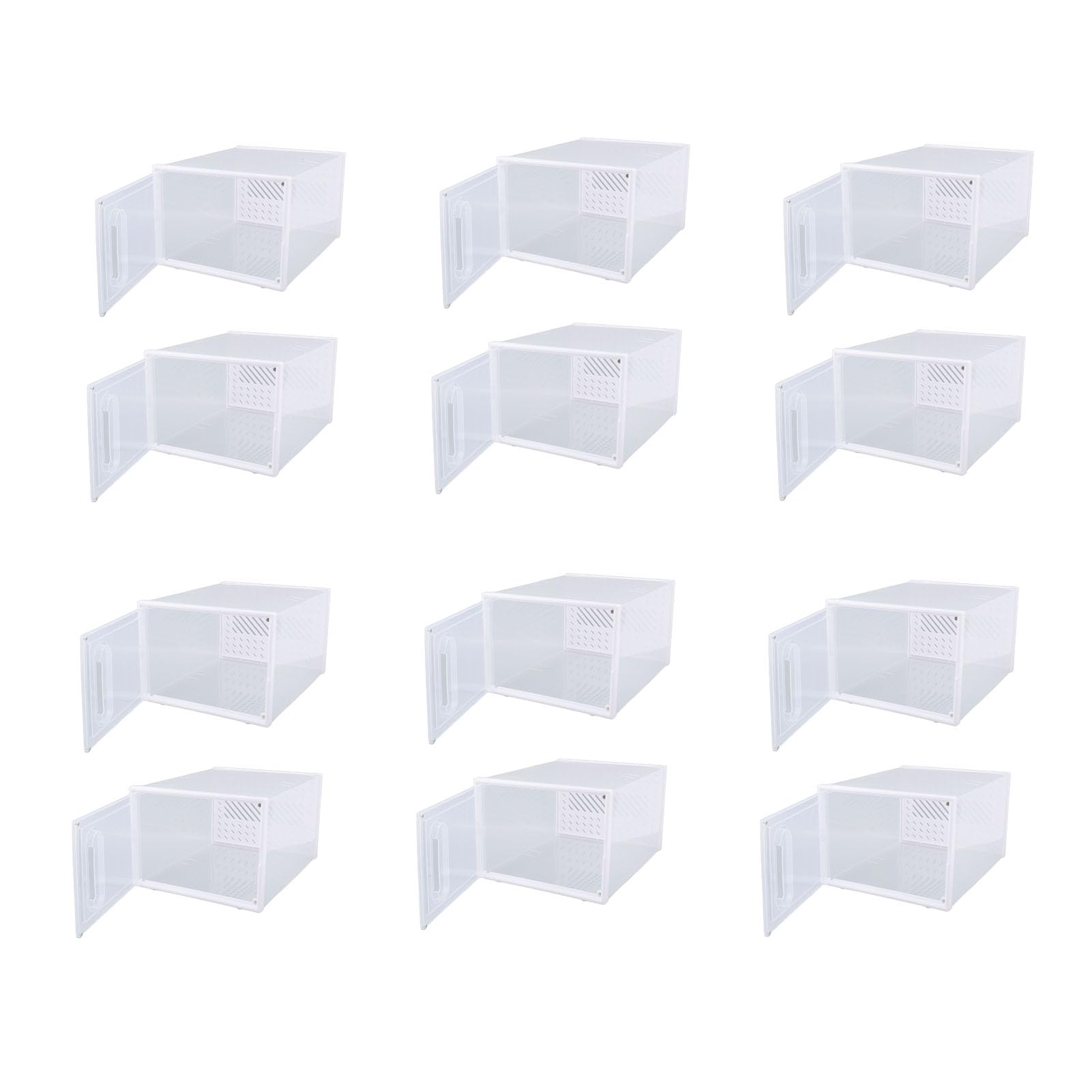 Caja de Zapatos Transparente Grande con Puerta Magnética, Apilable
