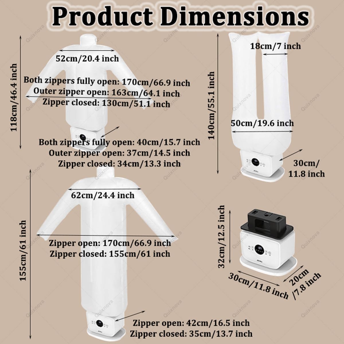 Kit stiratrice automatica, tipo touch 360°, stiratura e asciugatura per camicie, pantaloni, gonne e scarpe, design umanoide per una cura dei vestiti senza sforzo