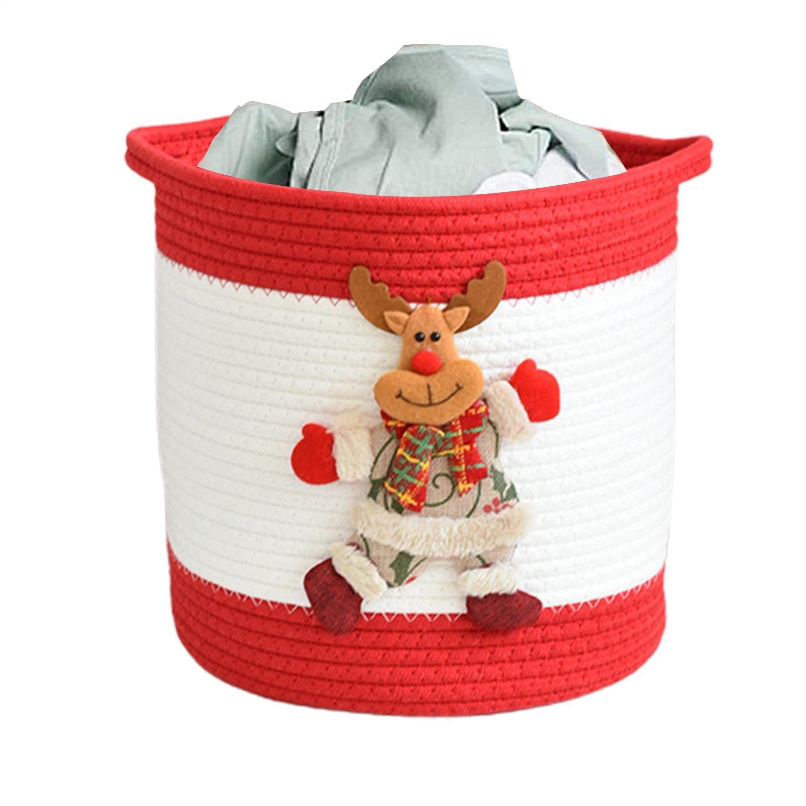 Cesta De Navidad Cesta De Cuerda Tejida Para Navidad