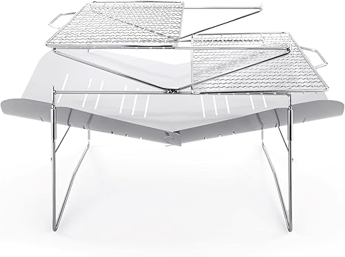 Parrilla Picogrill 498 aplicable con pinzas para parrilla, conveniente y compacto, acero inoxidable, adecuada para acampar al aire libre