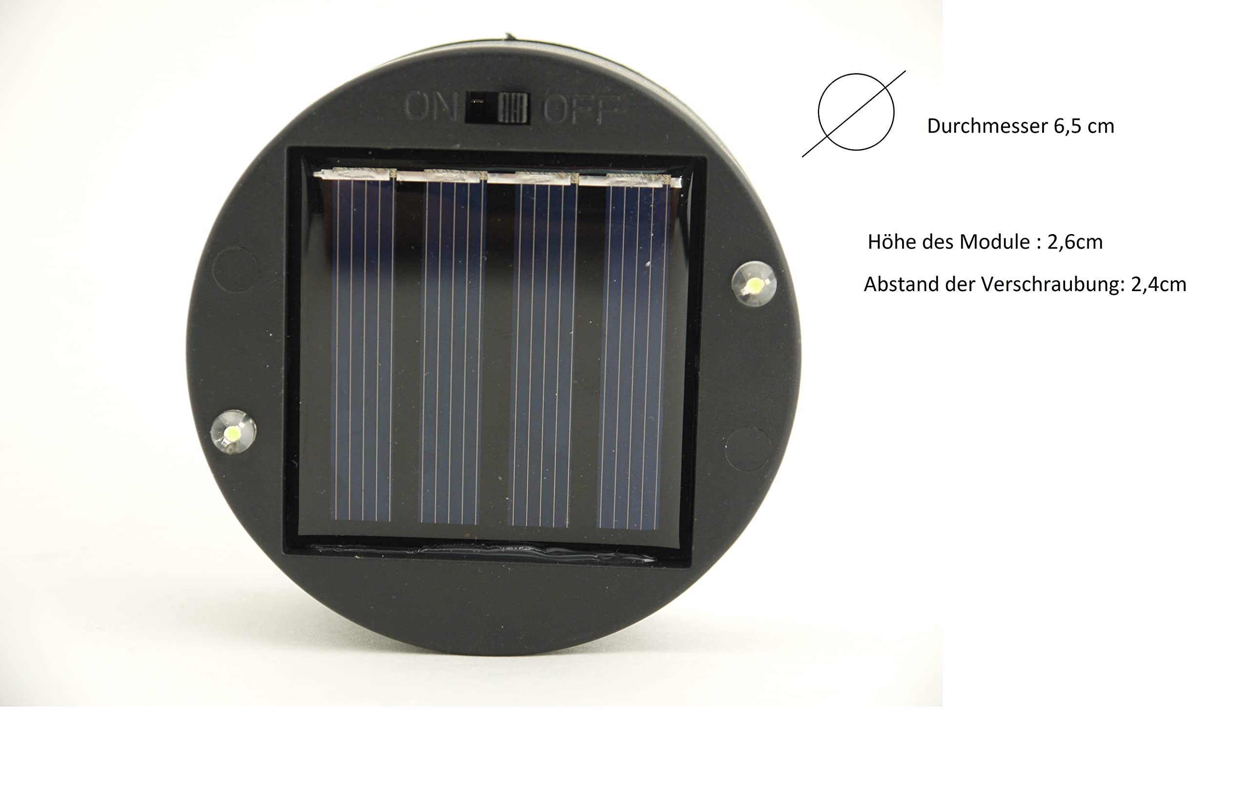 Solarmodul-Solarpanel mit LED Leuchtmitteln für Solar-Kugel-Leuchte OLA Kaltweiß 4000K Ersatzsolareinheit (Einheit mit 2 LED)