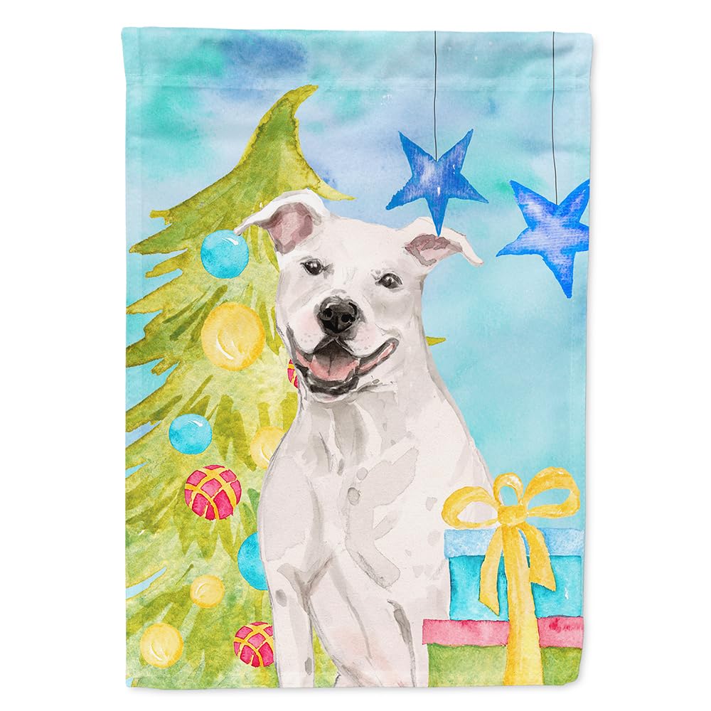 Drapeau Staffie Bull Terrier Noël en toile de canevas haut de gamme