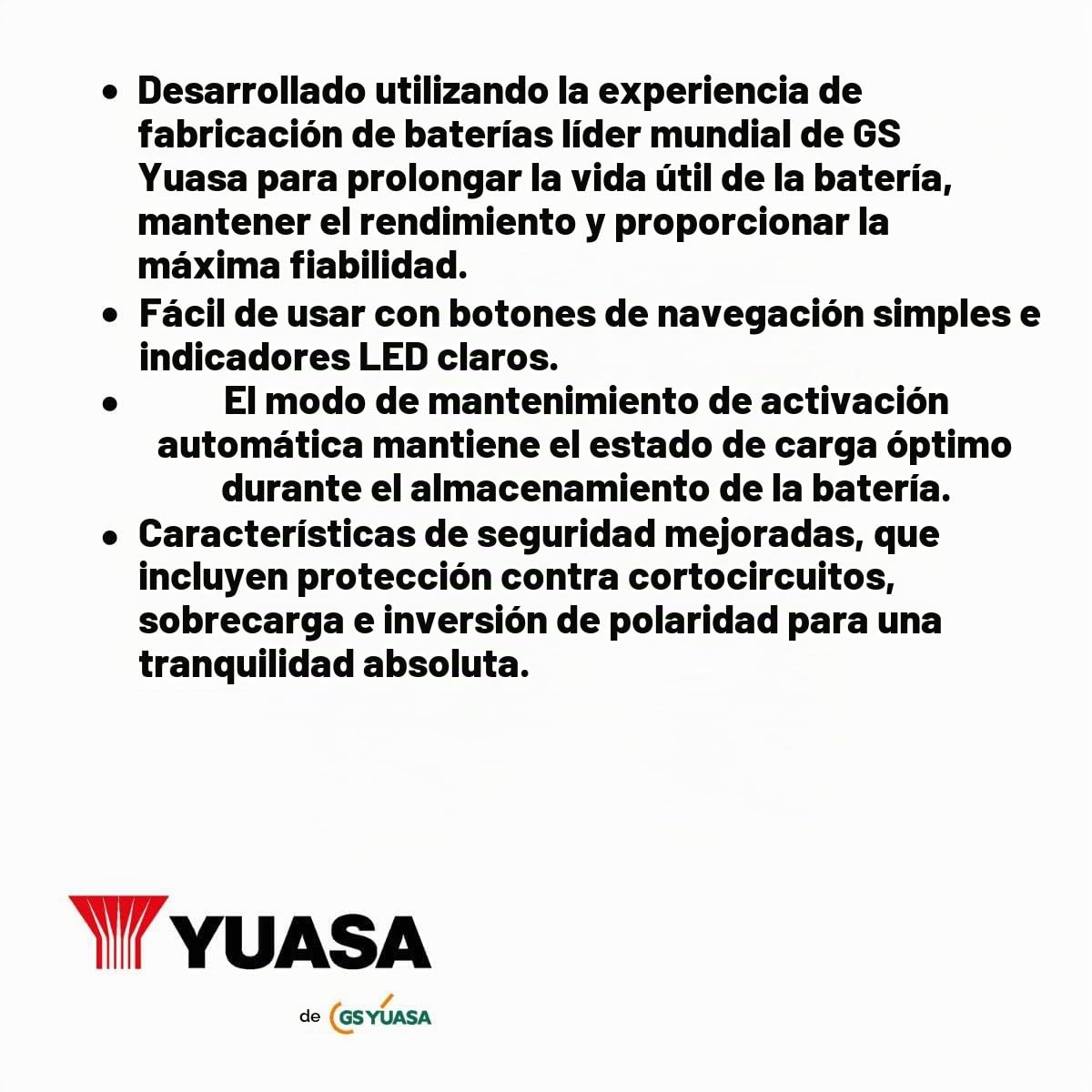 Yuasa YCX1.5 de 6/12 V y 1,5 A Cargador Inteligente de batería para Motocicleta