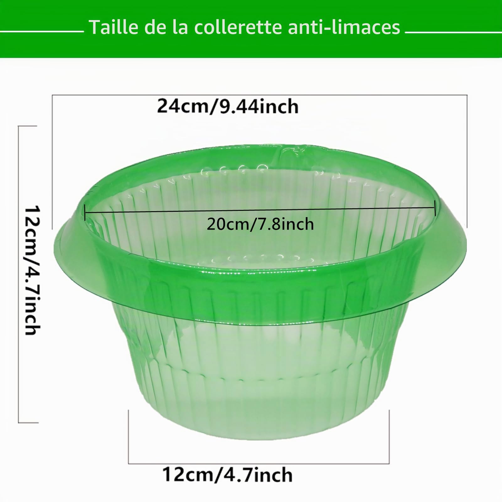 【12 Pièces】Protection Anti-escargots, Protections Anti-limaces, Protection Contre les Escargots, pour vos Plants de Salades et Choux - Protège Les Plantes Contre Les Animaux, Ø 24 cm (12 Pièces)