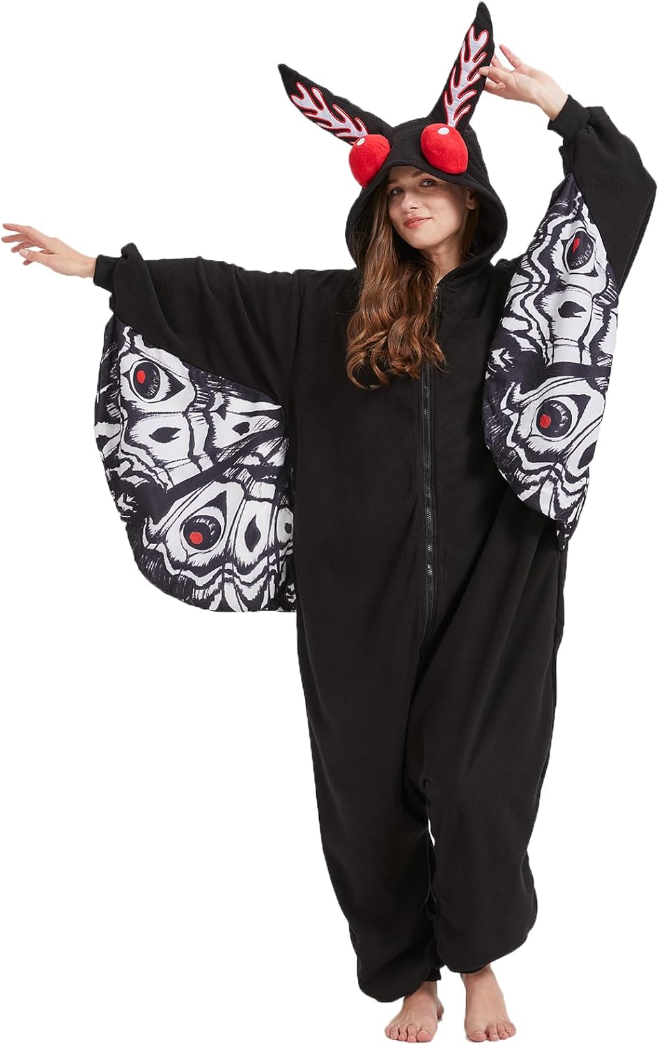 Mothman Costume Mothman Onesie Pajamas Halloween Cosplay Unisex Party Costume - Image 4