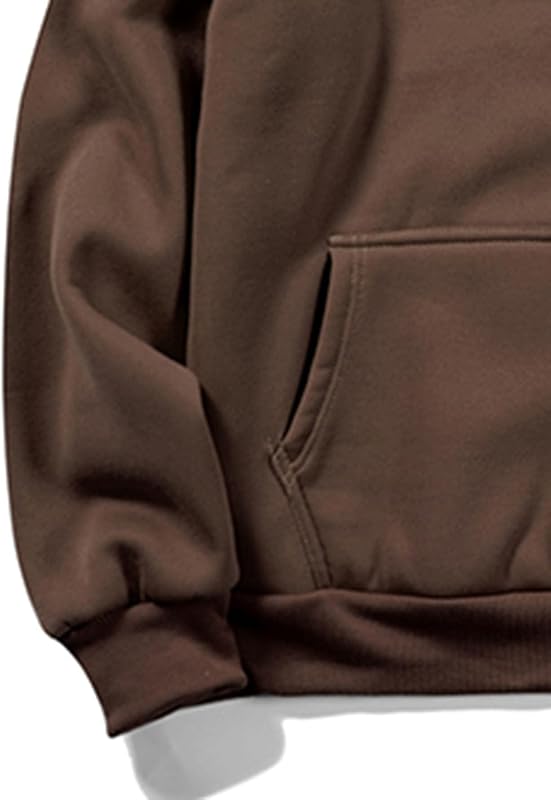 Floerns Men's Graphic Print Long Sleeve Drawstring Hoodie Pullover Sweatshirt Coffee Brown L image 2