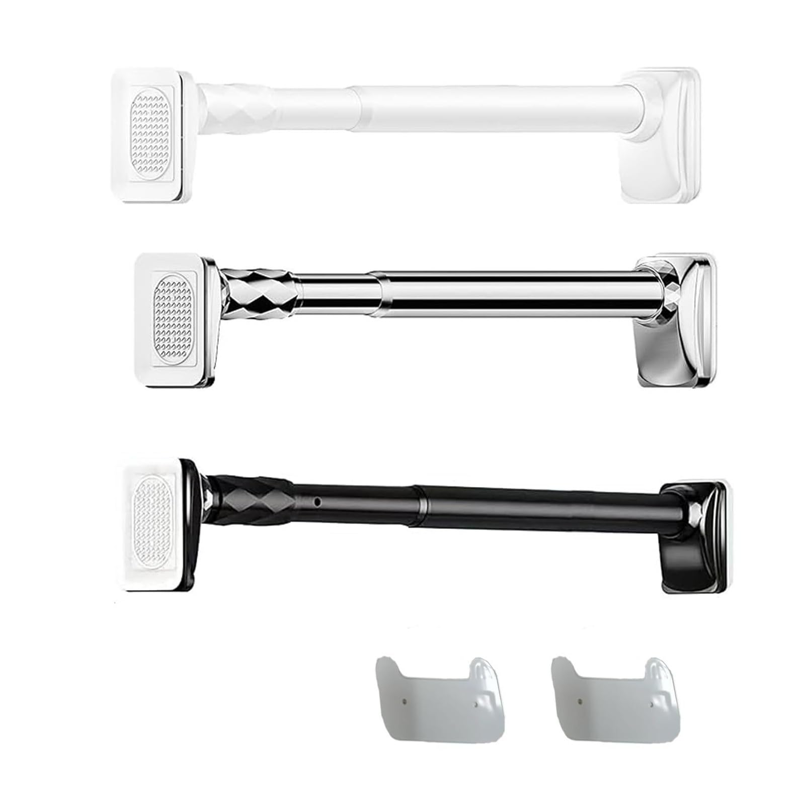 Spring Tension Shower Curtain Rod, Adjustable 16 to 196 Inch,Adjustable Telescopic Rods for Bathroom, Closet, Window(Silver,141-177in)