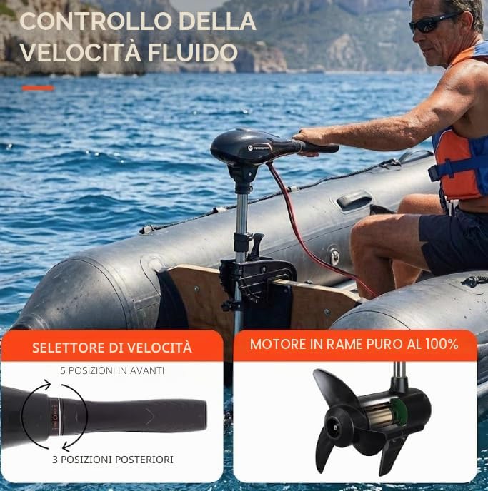 Orangemarine Motore elettrico per Barca e allegato 65 lbs