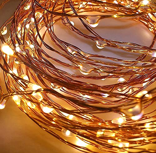 Image of HashWOW Copper Fairy String Lights 5M - USB Powered Decorative LED Wire Lights for Bedroom, Party, Garden & Wedding Decor (Warm White)