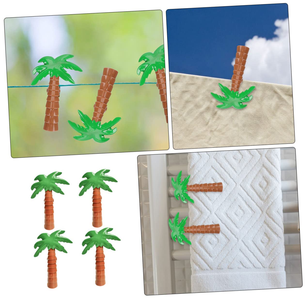 Cabilock 8stücke Kreative Strandtuch Clips Kokosnussbaum-Design Winddichte Handtuchklemmen Für Liegen Handtücher Und Mehr Zubehör Für Strand Und Pool