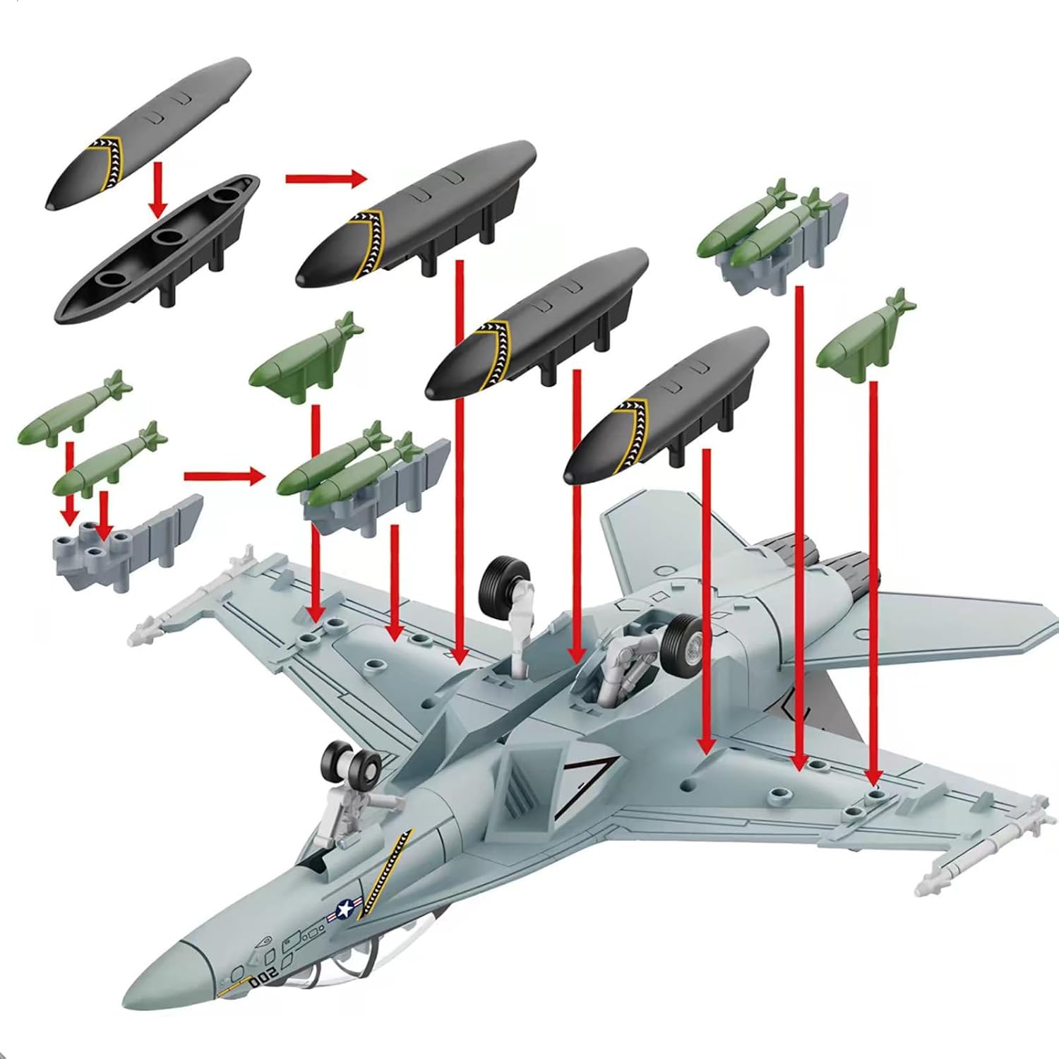 DAGIJIRD Simulation Aircraft Model 1:72 Plastic F/A-18 Hornet Fighter Build Model (Unassembled Kit)