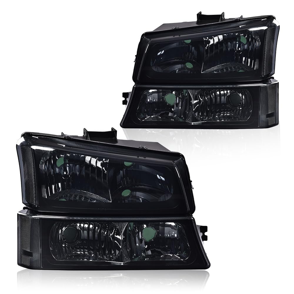 GRAND ORANGE Headlights Assembly Fit Chevy Silverado/Avalanche 2003-2006