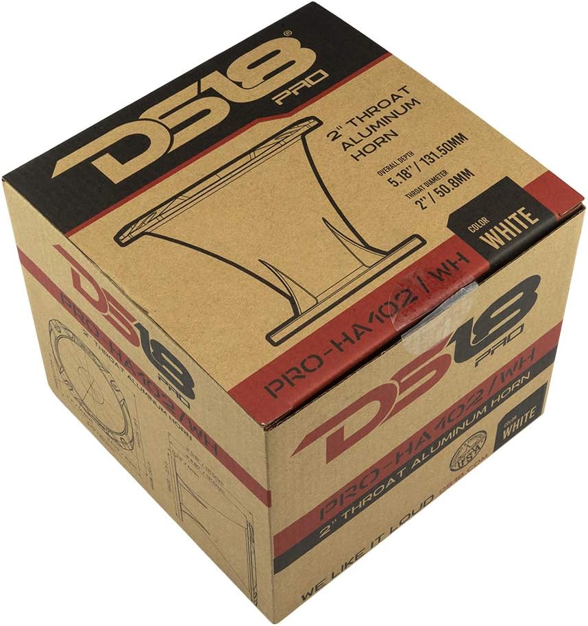 DS18PRO-HA52/WH 2" 100° Aluminum Bolt On Short Horn (White)