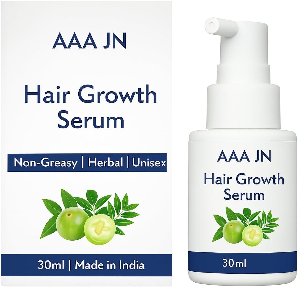 AAA JN Hair Growth Serum for Men & Women | Anti Hair Fall Herbal Formula | Non-Greasy Regrowth Solution | Scalp Nourishment & Hair Thickening | 30 ml | Made in India | Canada Import
