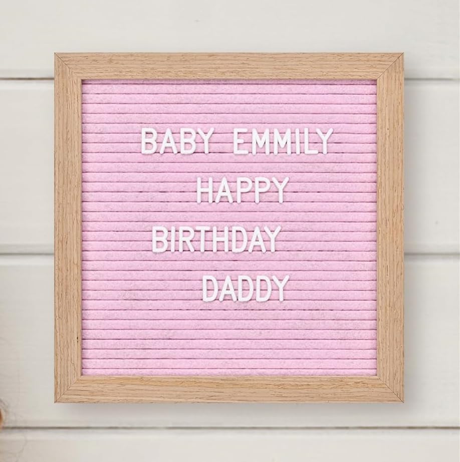 Felt Letter Board, 10x10 inches, Changeable Wooden Message