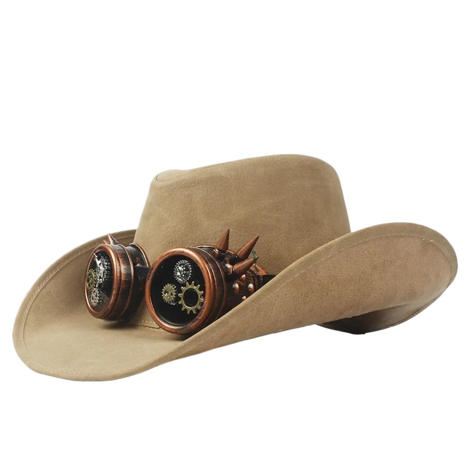 Cappello da Cowboy Occidentale in Pelle for Uomo Cappello da Uomo Jazz Caps Taglia 58-59 cm per Adulti(7)