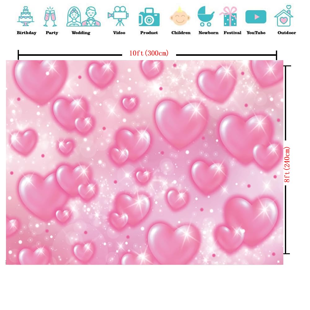 D869 Toile de fond en forme de cœur rose pour photographie 16e 18e 21e 30e anniversaire femme homme et femme 30 ans 30 cm