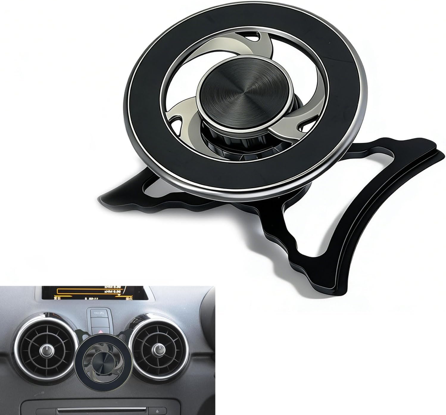 Magnetyczny uchwyt na telefon komórkowy do Audi A3 8 V (2013-2019), stop aluminium, otwory wentylacyjne, uchwyt na telefon komórkowy, obracany o 360°, do iPhone 17, 16, 15, 14 i GPS