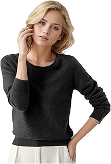 Generisch 2025 - Suéter de cuello redondo para mujer, color sólido, manga larga para hombre con