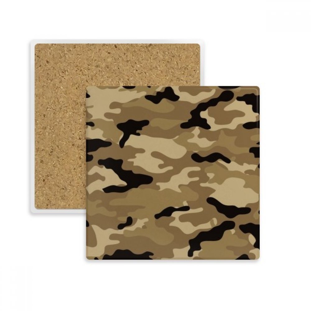 Coaster carré motif camouflage en pierre absorbante pour tasse et verre
