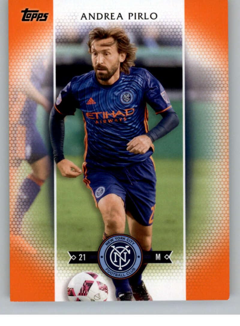 2017 Topps MLS Orange #46 Andrea Pirlo SER/25 New York City FC Official Major League Soccer Card in Raw (NM or Better) Condition