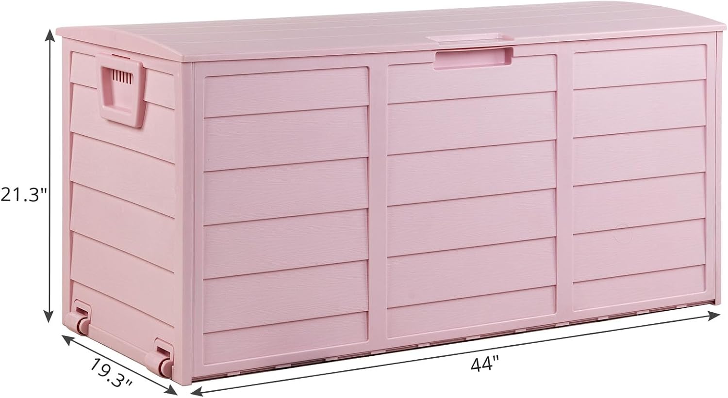 75 Gallon Resin Deck Box,Outdoor Large Resin Deck Box,Lockable Container for Patio Furniture Cushions Garden Tools (Pink)