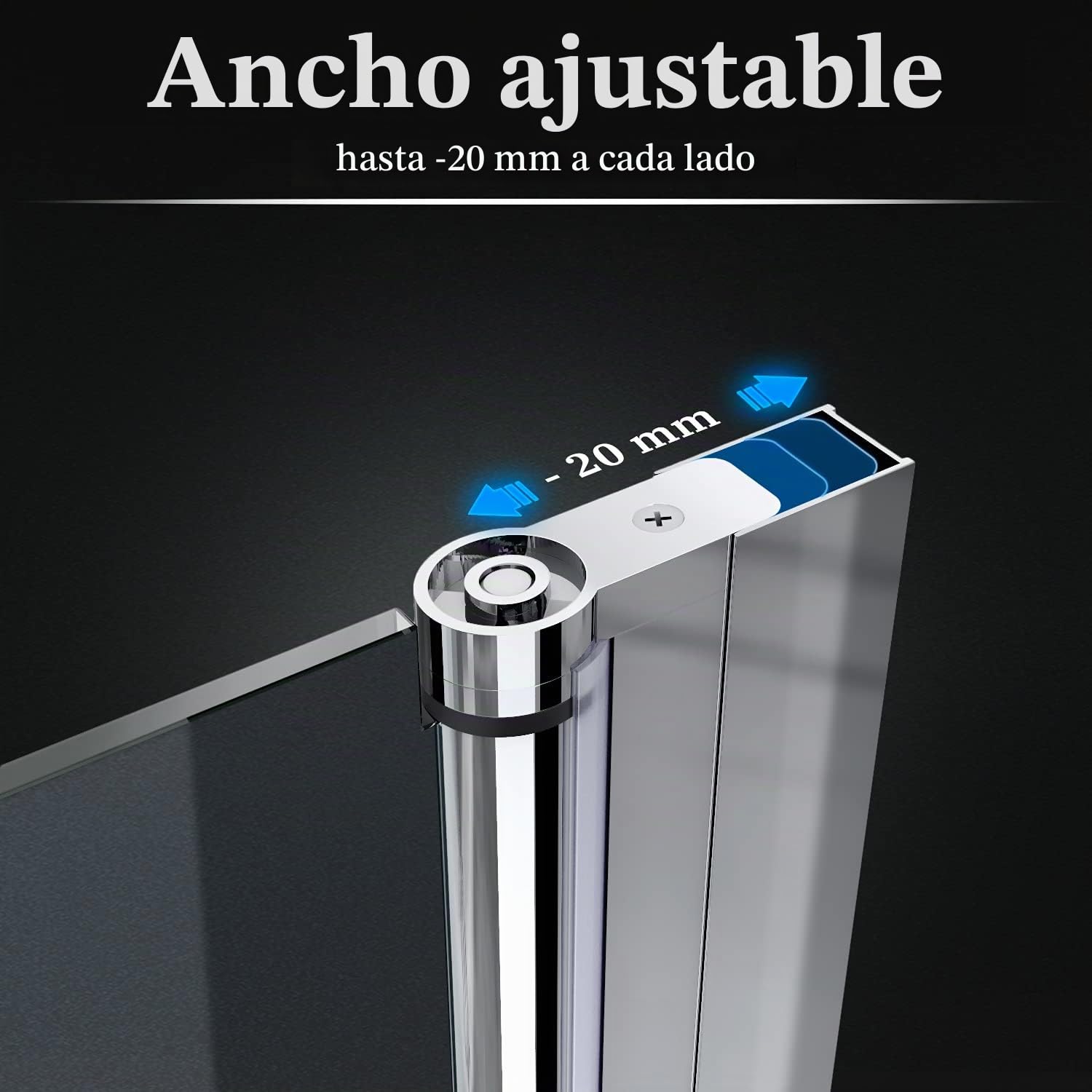 SONNI Mamparas de Ducha Fija Plegable Rectangular 90X80 CM con Apertura Central, 6 mm Vidrio Templado, Cabina de Ducha con Perfil Aluminio