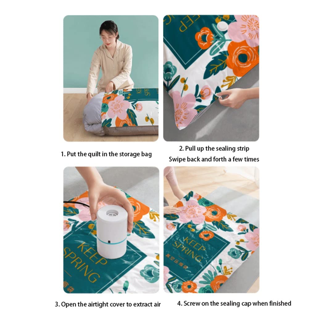 Bolsas de almacenamiento al vacío Paquete de 4-8 Bolsas de almacenamiento de compresión Bolsas de sellado al vacío reutilizables para almacenamiento de ropa con bomba eléctrica Bolsas de ahorro d