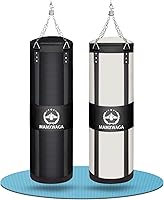 Mamxwaga 4FT Canvas Heavy Punching Bag for Adults - Hanging Boxing Bag, 180lbs Max Load, Unfilled for Kickboxing Muay Thai Training