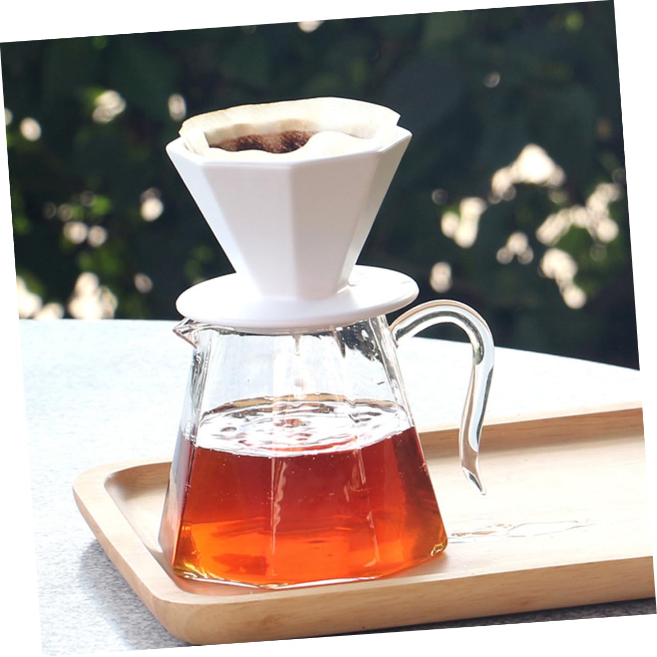 SEWACC Taza de Filtro de Café de Cerámica Octagonal Filtro de Goteo Engrosado para Cafetera Accesorio Práctico Hogar para Preparar Pieza