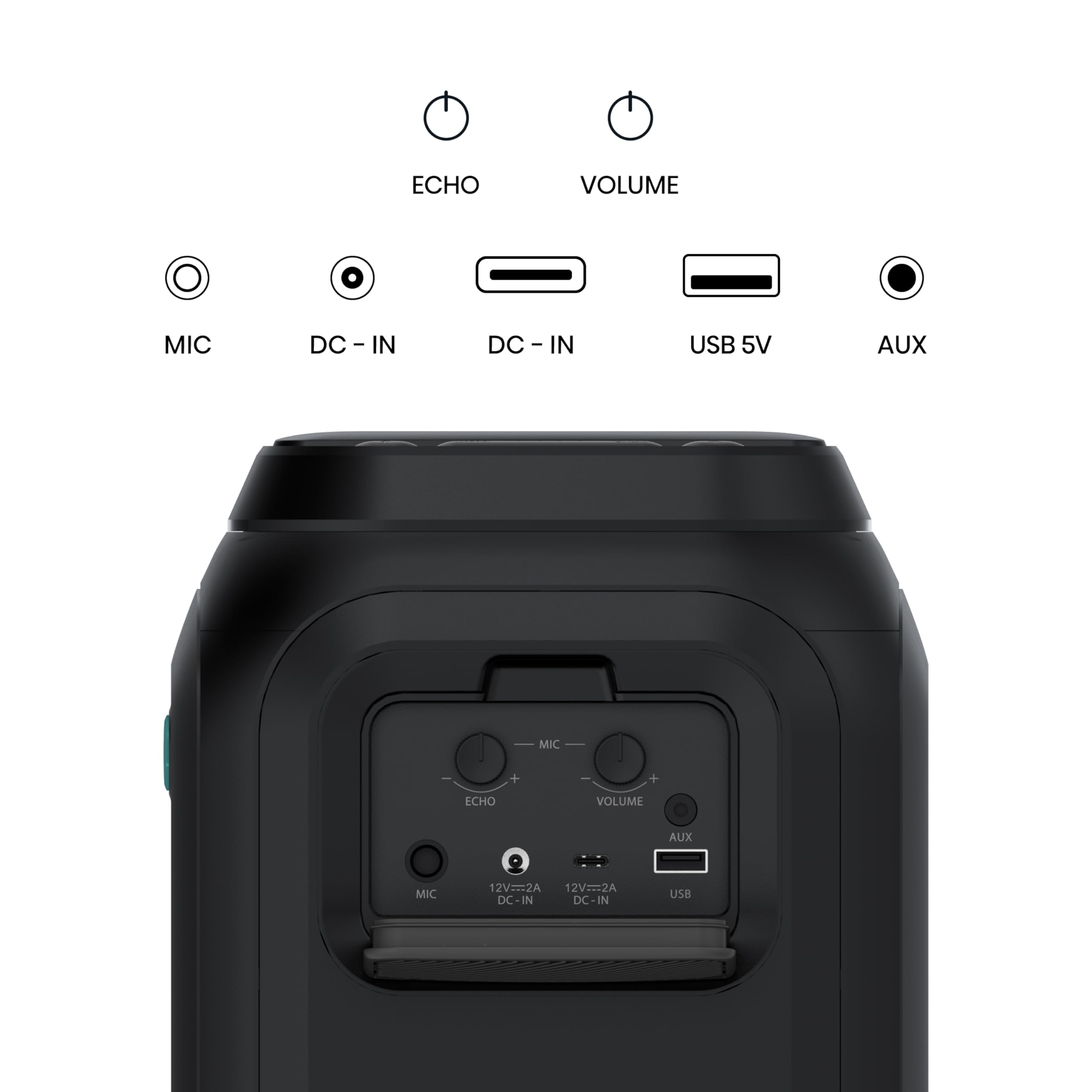 Hisense HP160 Party Rocket - Altavoz Portatil, Modo Karaoke, 160W, 5 Efectos de Luz, Batería de hasta 12 Horas de Duración, Modo Dual (2 Altavoces), Plug and Play, Bluetooth, AUX, USB, IPX4