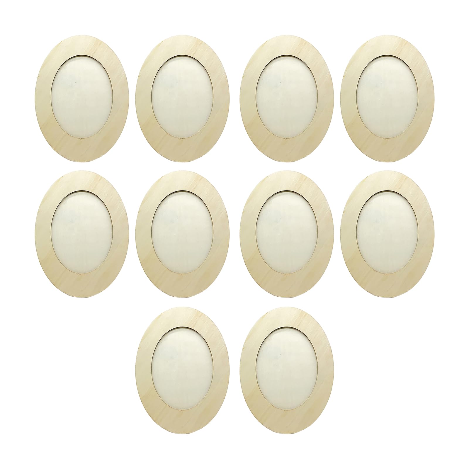 Jazuaiao 10Pcs Craft Ready Unfinished Wood Photo Frame Picture Frame for Display Art Display