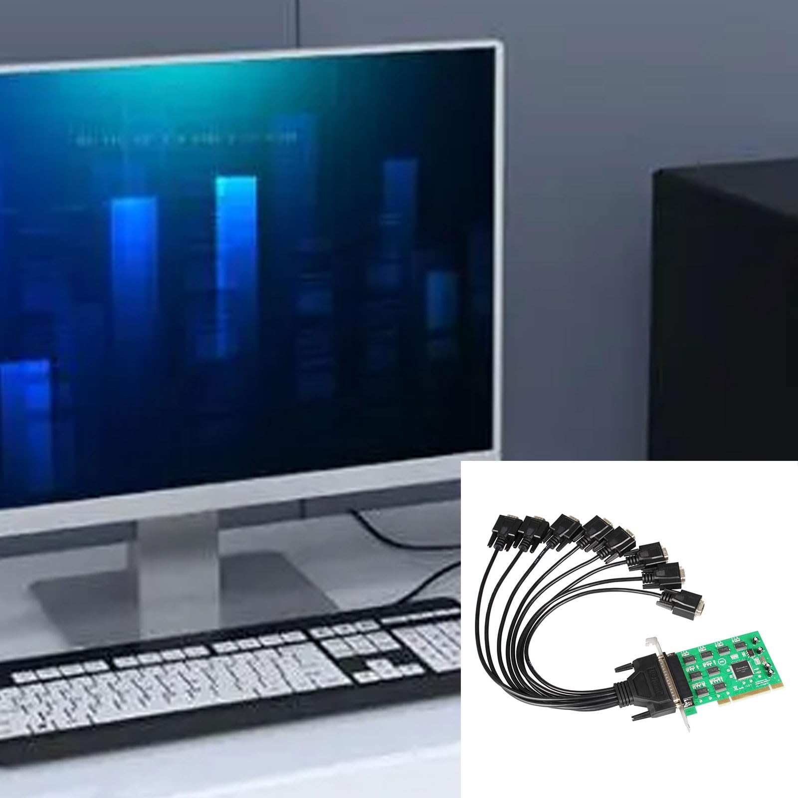 1set E Veloce Trasferimento Dati PCI A 8Ports RS232Serial Card Prestazioni Stabili Per Più Periferiche Seriali Collegamento Dispositivo di Controllo Industriale