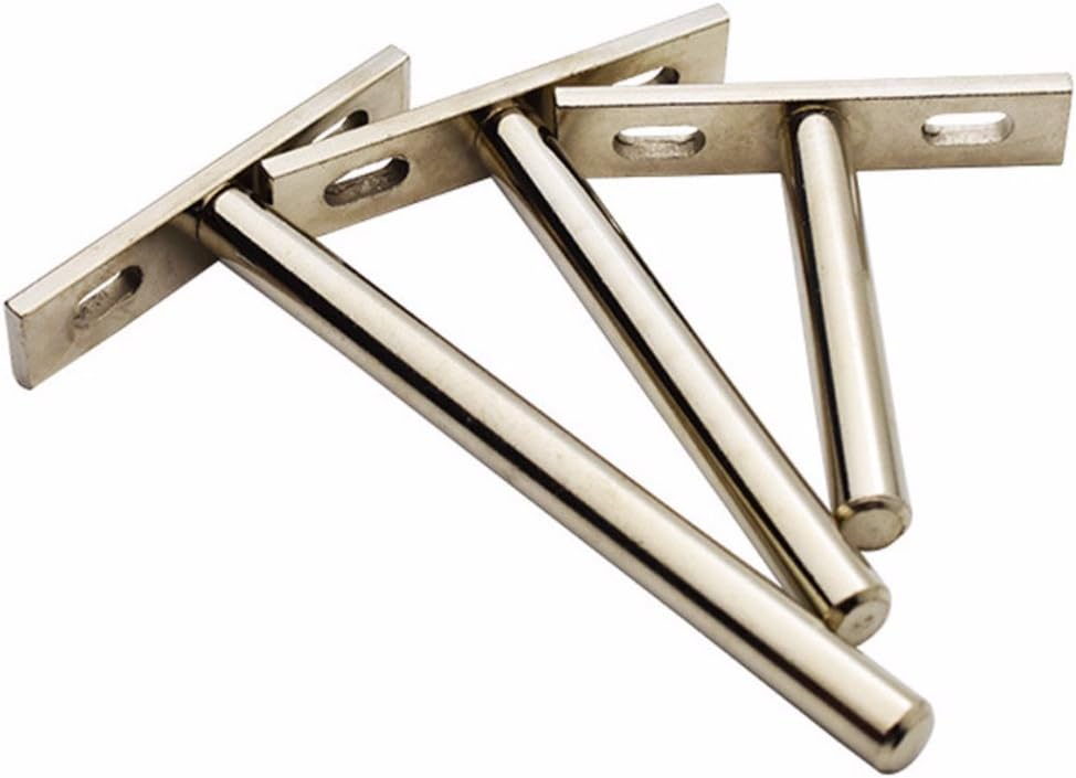 Shelf Bracket (5"): 2x Hidden, Floating, Stainless Steel, Heavy Duty, Low Profile, Support, Completely Concealable