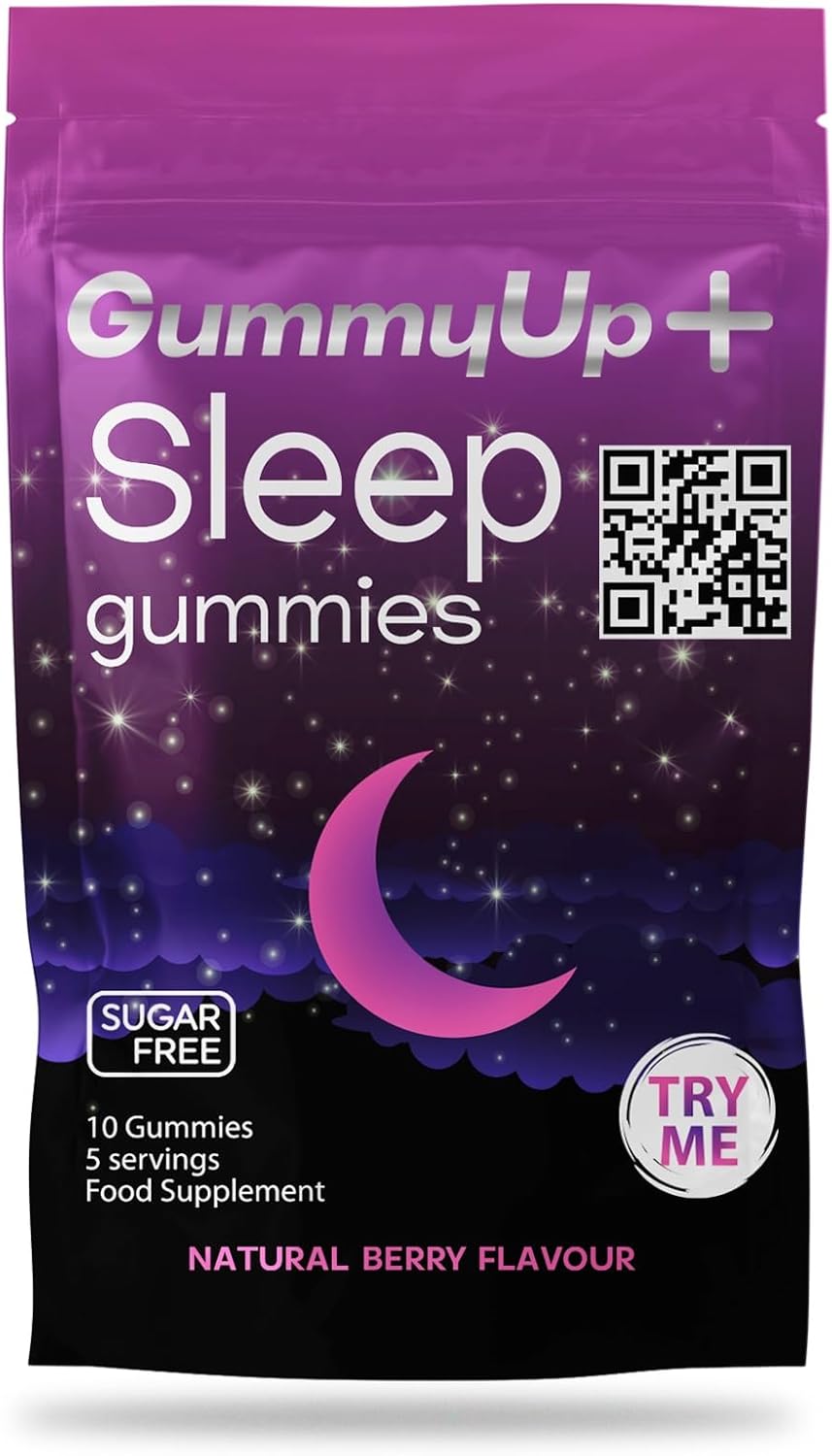 Sugar Free Sleep Gummies x 5 Servings Travel Pack | High Strength Natural Sources Fast Absorbing | Vegan Friendly | Gluten-Free | Chewable Berry Flavour | Gummy up