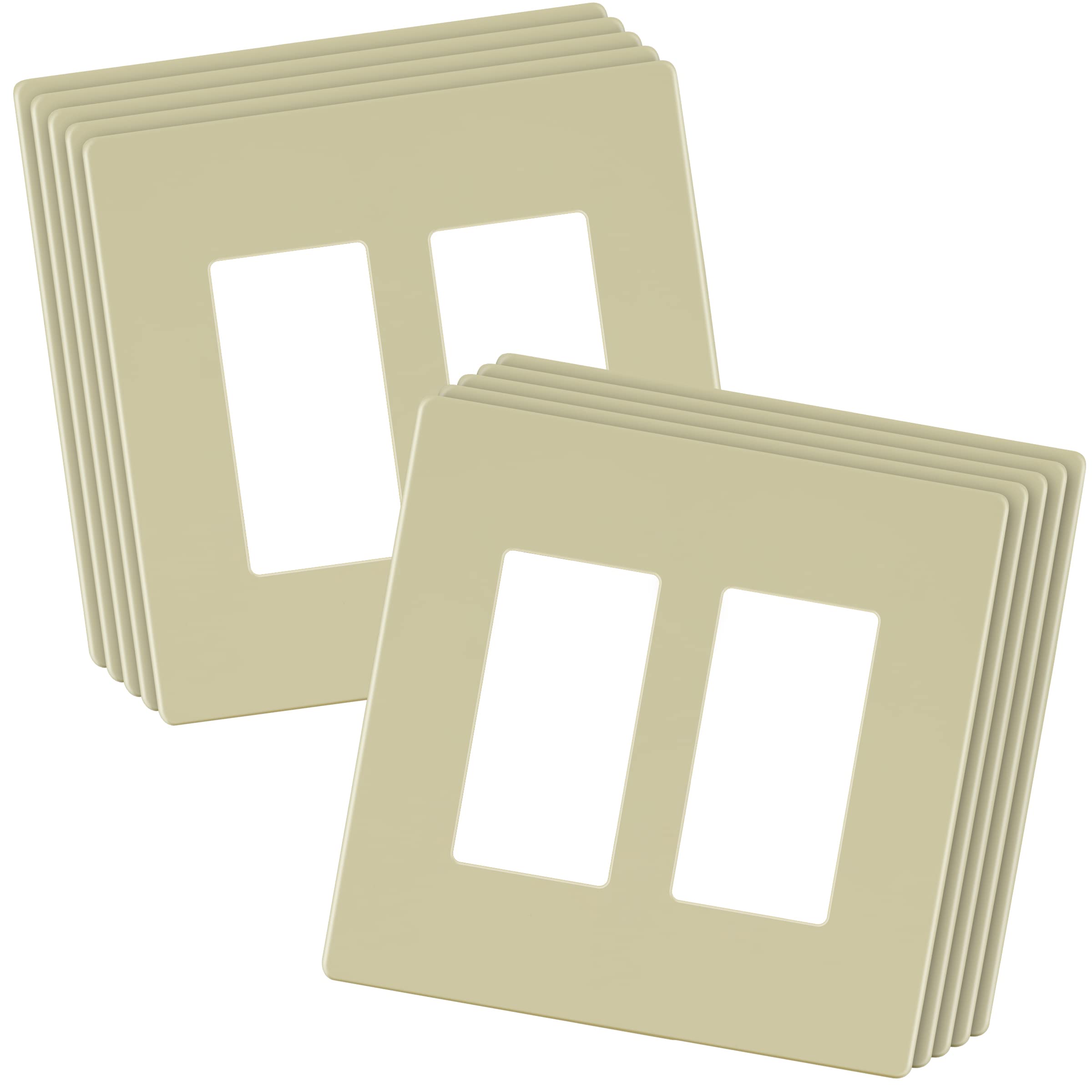 LIDER Brushed Finish Decorator Switch Cover, Screwless Wall Plate, Mid-Size 2-Gang 4.88" x 4.92", Unbreakable Polycarbonate Thermoplastic, UL Listed, LSWP-32M-BGD, Brushed Gold — view 94